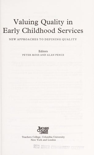 Valuing quality in early childhood services