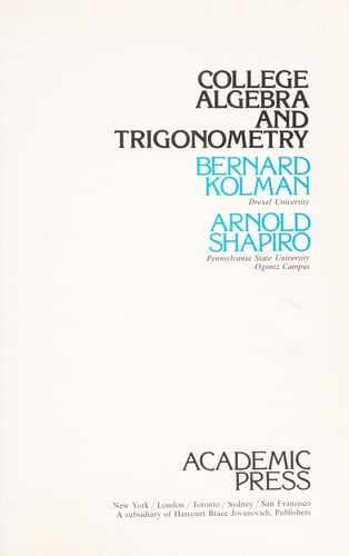 College algebra and trigonometry