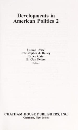 Developments in American politics 2