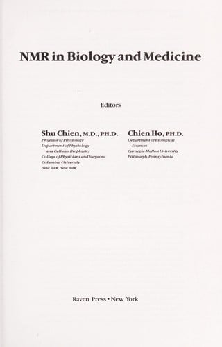 NMR in biology and medicine