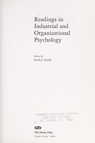 Readings in industrial and organizational psychology
