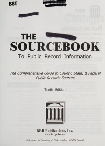 The Sourcebook to public record information