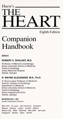 Hurst's the heart, eighth edition, companion handbook
