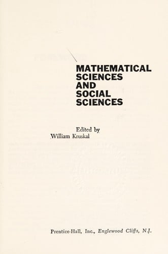 Mathematical sciences and social sciences