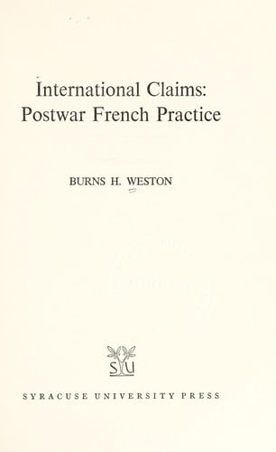 International claims: postwar French practice