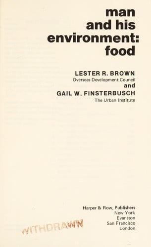 Man and his environment: food
