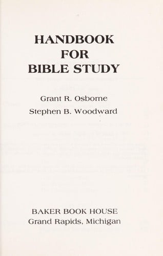 Handbook for Bible study