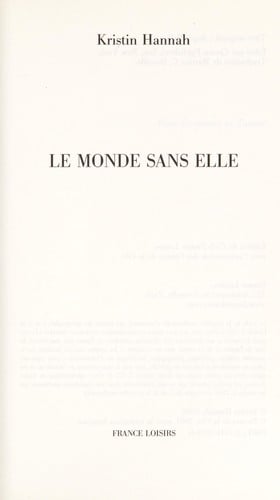 Le monde sans elle