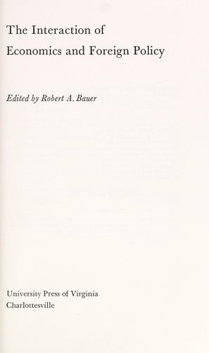 The Interaction of economics and foreign policy