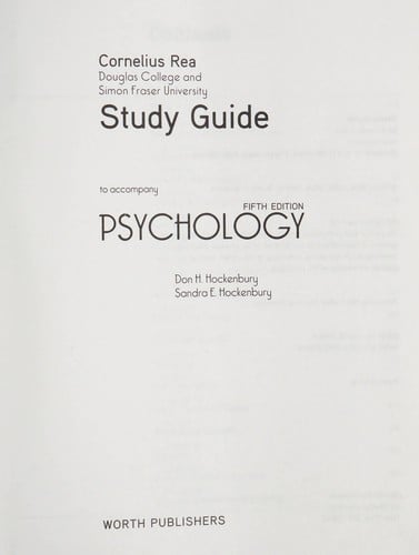 Study guide to accompany psychology, fifth edition