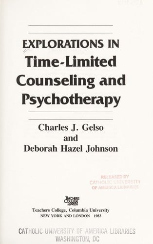 Explorations in time-limited counseling and psychotherapy