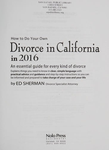 How to do your own divorce in California in 2016