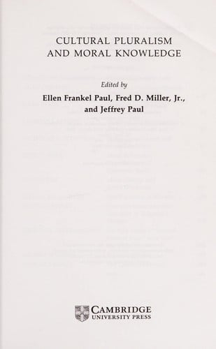 Cultural pluralism and moral knowledge