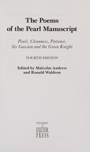 The poems of the Pearl manuscript