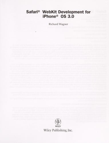 Safari® and WebKit Development for iPhone® OS 3.0