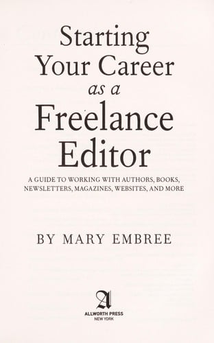 Starting your career as a freelance editor