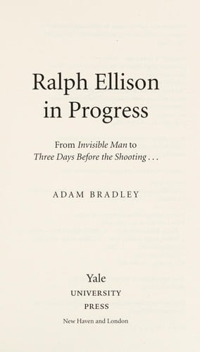 Ralph Ellison in progress