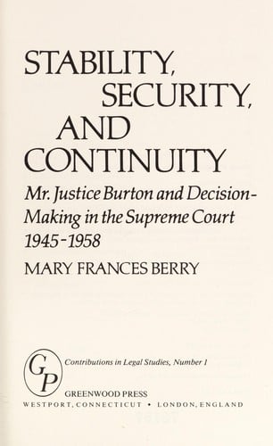 Stability, security, and continuity