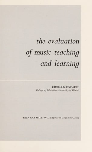 The evaluation of music teaching and learning