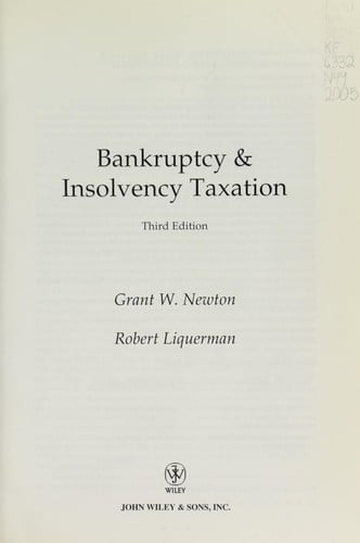 Bankruptcy & insolvency taxation