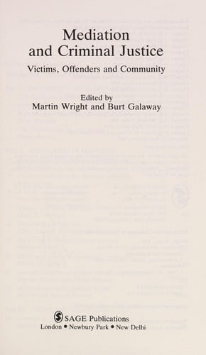 Mediation and criminal justice