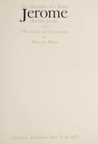 Jerome: the biography of a poem