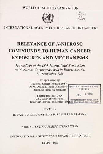 Relevance of N-nitroso compounds to human cancer