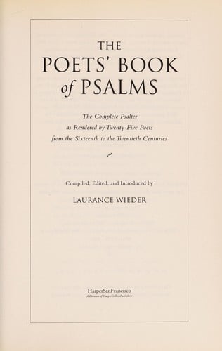 The poets' book of Psalms