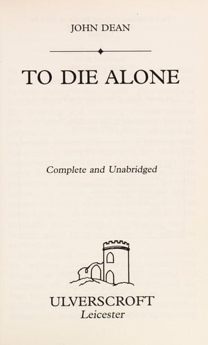 To die alone