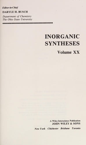 Inorganic syntheses