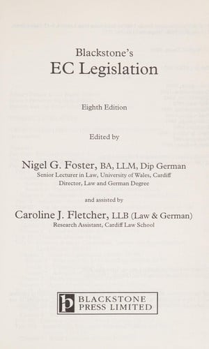 Blackstone's EC legislation