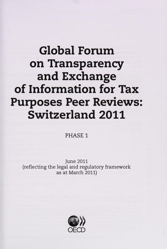 Global forum on transparency and exchange of information for tax purposes peer reviews