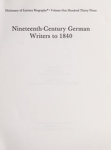 Nineteenth-century German writers to 1840