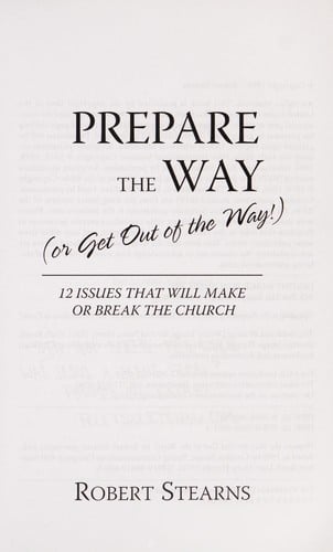 Prepare the way