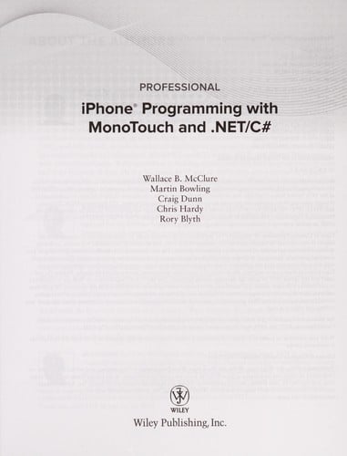 Professional iPhone programming with MonoTouch and .NET/C♯