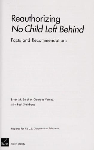 Reauthorizing No Child Left Behind