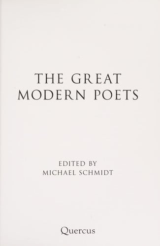 The great modern poets