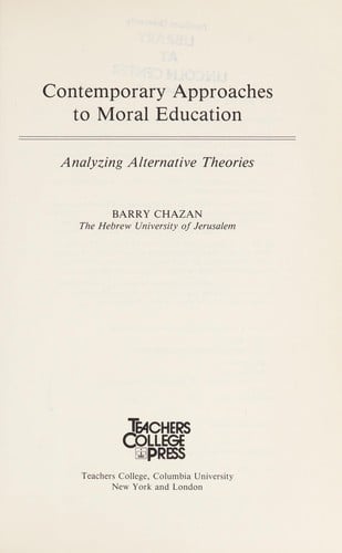 Contemporary approaches to moral education