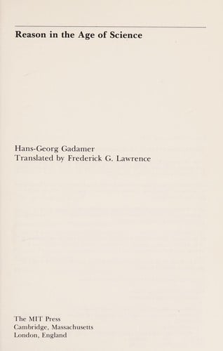 Reason in the age of science