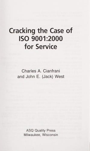 Cracking the case of ISO 9001:2000 for service