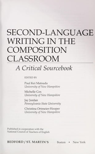 Second language writing in the composition classroom