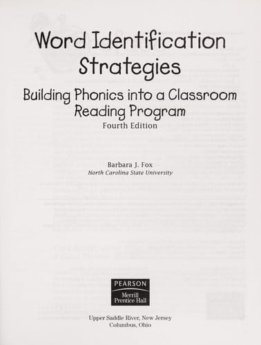 Word identification strategies