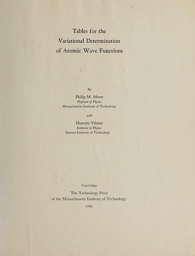 Tables for the variational determinations of atomic wave functions