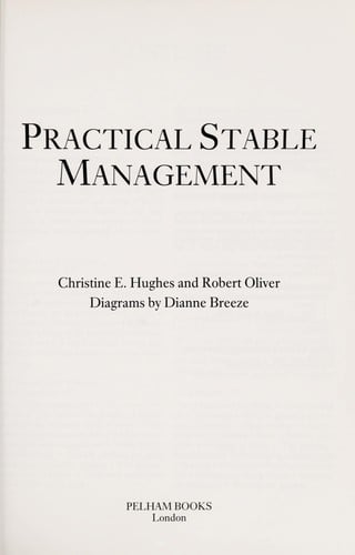 Practical Stable Management (Pelham Practical Sports)