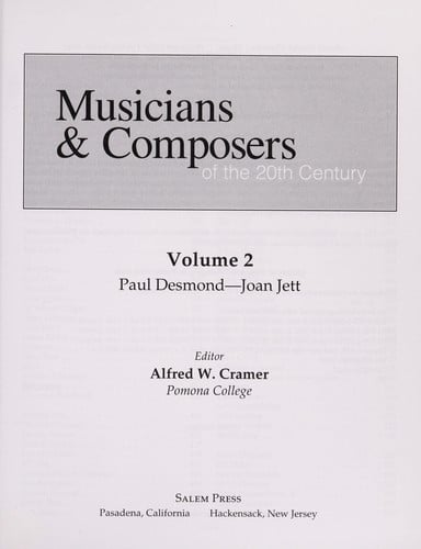 Musicians & composers of the 20th century