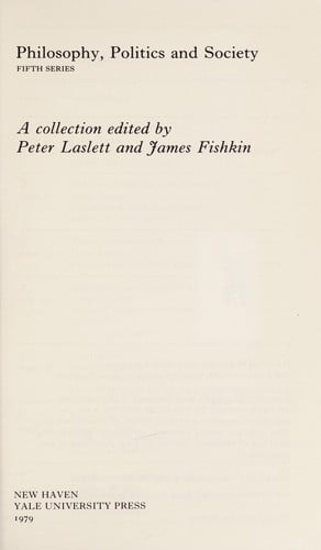 Philosophy, politics, and society, fifth series
