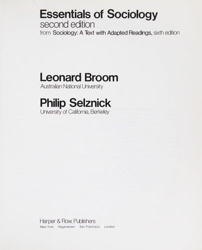 Essentials of sociology