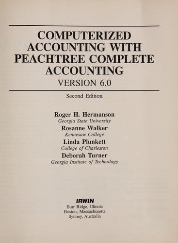 Computerized accounting with Peachtree complete accounting version 6.0
