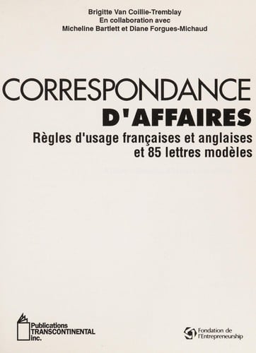 Correspondance d'affaires