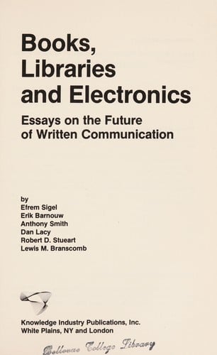 Books, libraries, and electronics